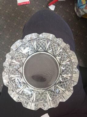 Clear Cut Glass Decorative Bowl - Elegant Crystal-Look Home Accent